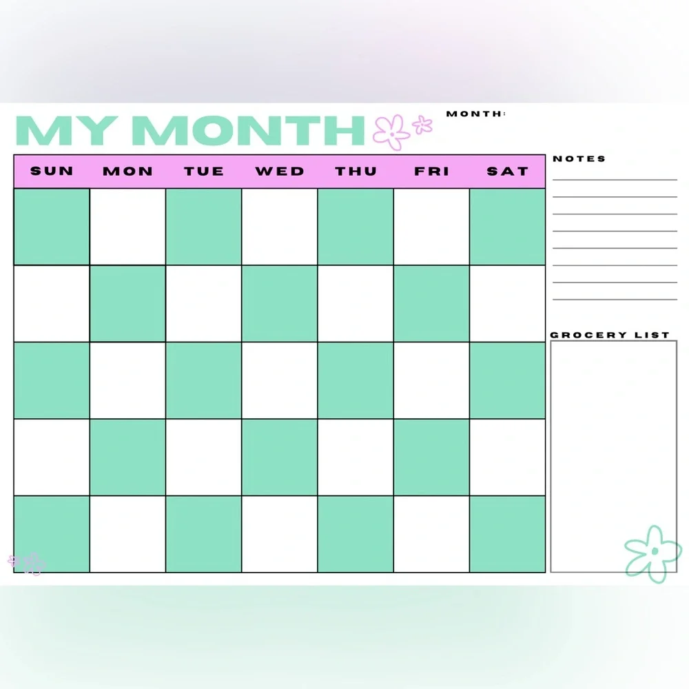 Multi color Fridge calendar 20x14